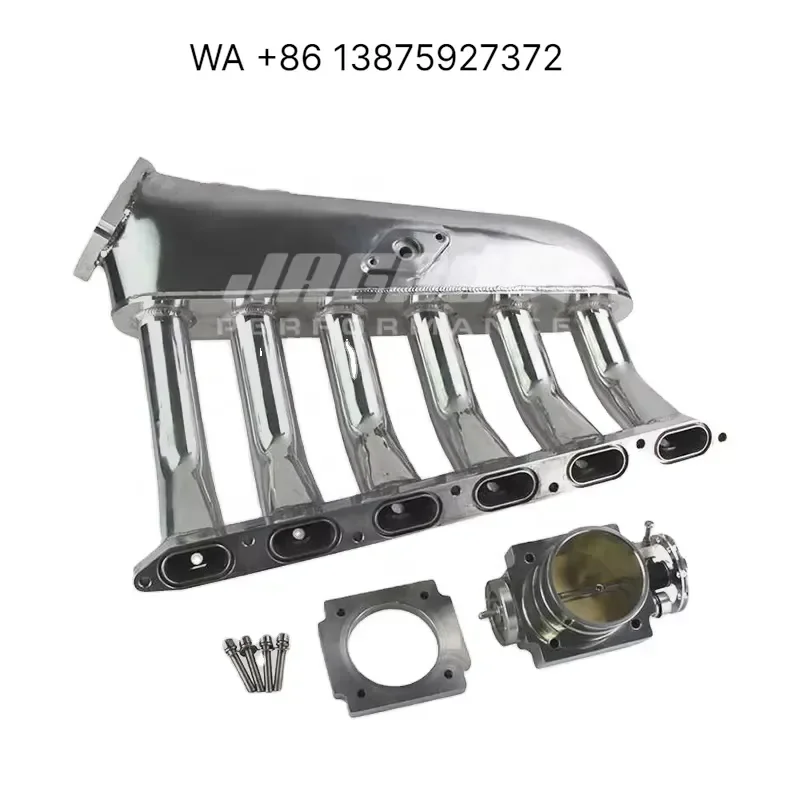 Custom Silver Intake Manifold Fuel Rail Kit Throttle Body for E36 E46 325i 328i 323i