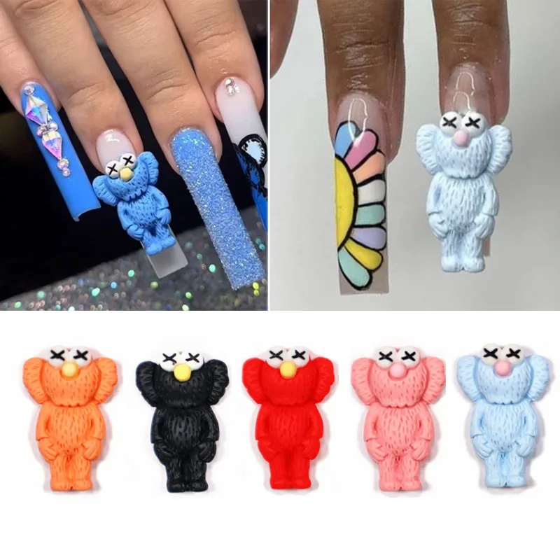 10Pcs Kawaii Character Nails Decoration 18*28mm Large Resin Cartoon Parts 3D nail Charms DIY Accessories Manicure Supplies