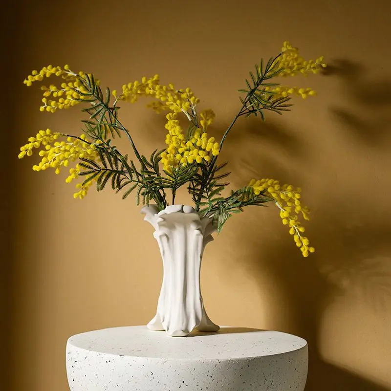 European style ceramic vase high-grade black and white pigment fired hydroponic dried flower insert home decoration ornaments
