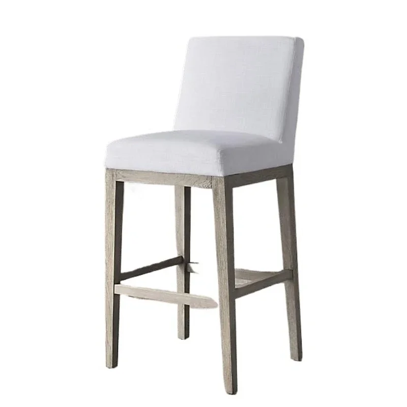 

Italian light luxury solid wood chair Nordic modern simple chair retro fabric