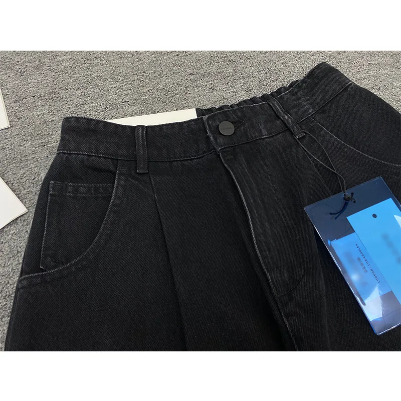 Jean droit fuselé en coton pour femme, pantalon court rétro à la mode