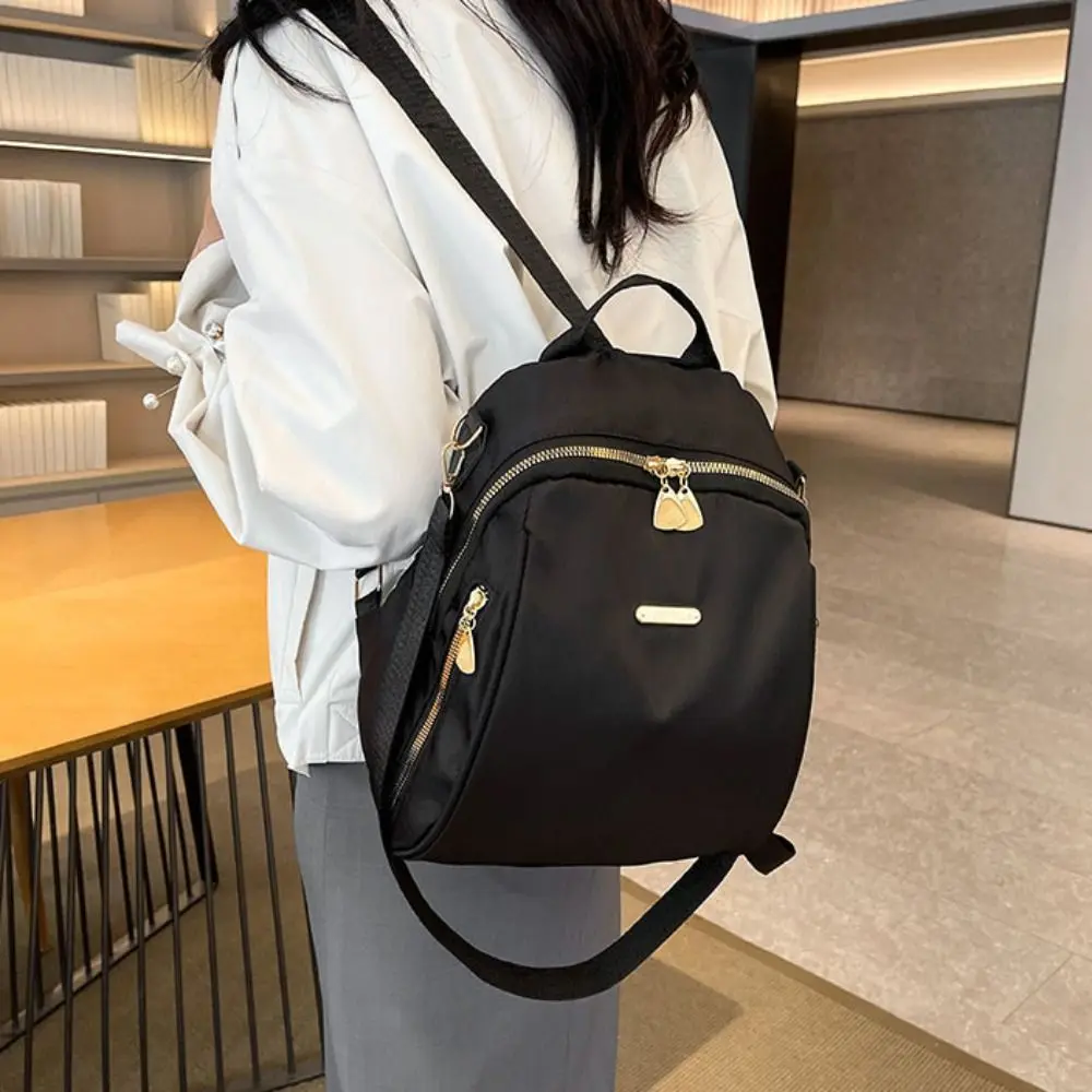Crossbody Bag Multi-functional Nylon Backpack Small Simple Black Shoulder Bag Handbag Travel Retro Backpack Students