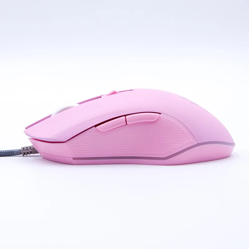 Wired Silent Mouse Colorful Glowing Pink Gaming Mouse Beautiful Girl Silent Wired Mouse 2400dpi Ergonomics for PC Laptop