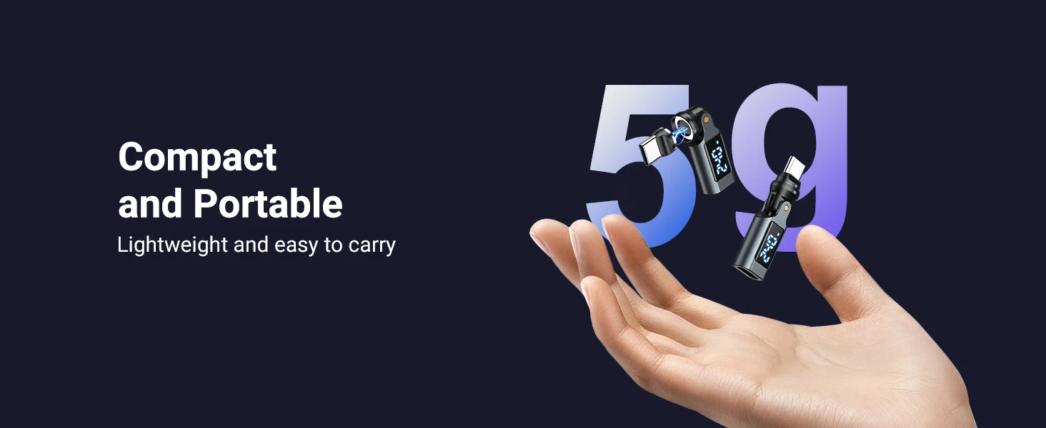 AUFU 9Pin Magnetic Type C Adapter Digital Display PD240W USB C to Type C Micro Male Converter for iPhone 17 Laptop OTG Adapter