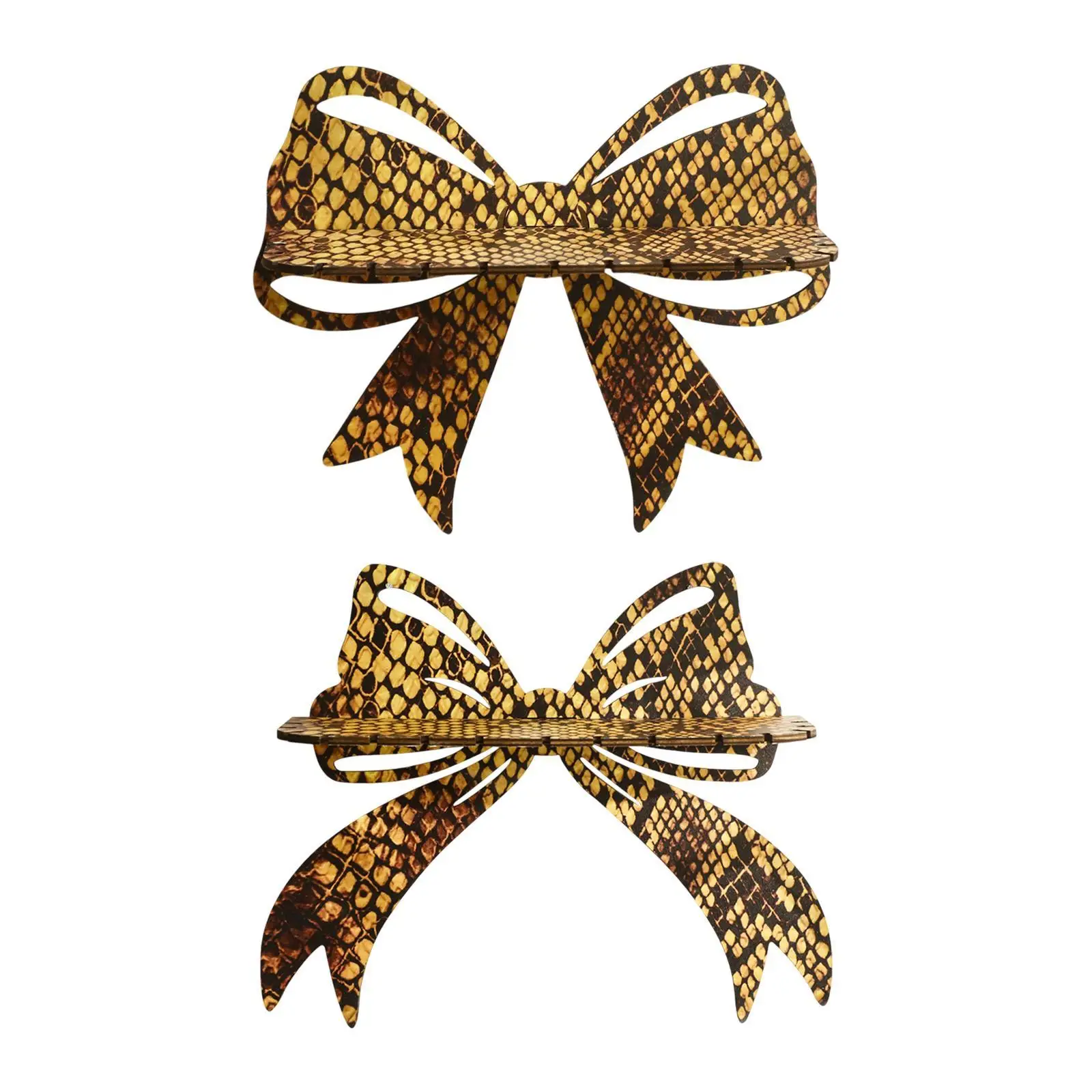 

Wooden Bow Wall Shelf Hanging Display to Install Wall Mount Decorative Holder