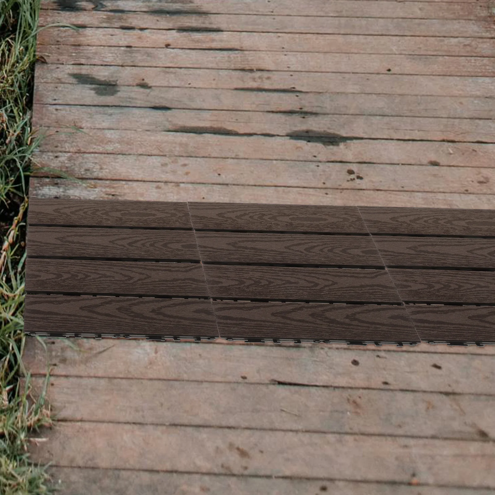 

Interlocking Floor Tiles Outdoor Garden Balcony Deck Tiles Durable Plastic Flooring Self-Assemble Anti-Slip Patio Yard