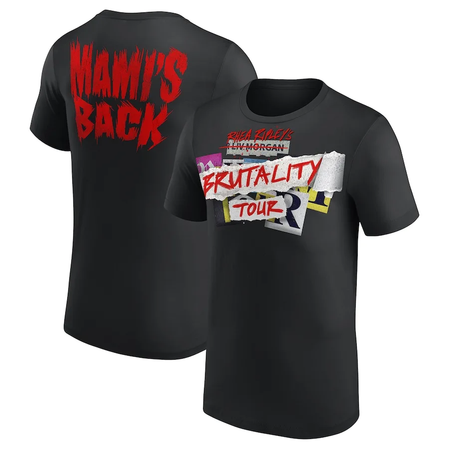 T-shirt da uomo nera Rhea Ripley Savage Journey nuova vendita calda Fighting Boys Competition Summer Quick Drying manica corta