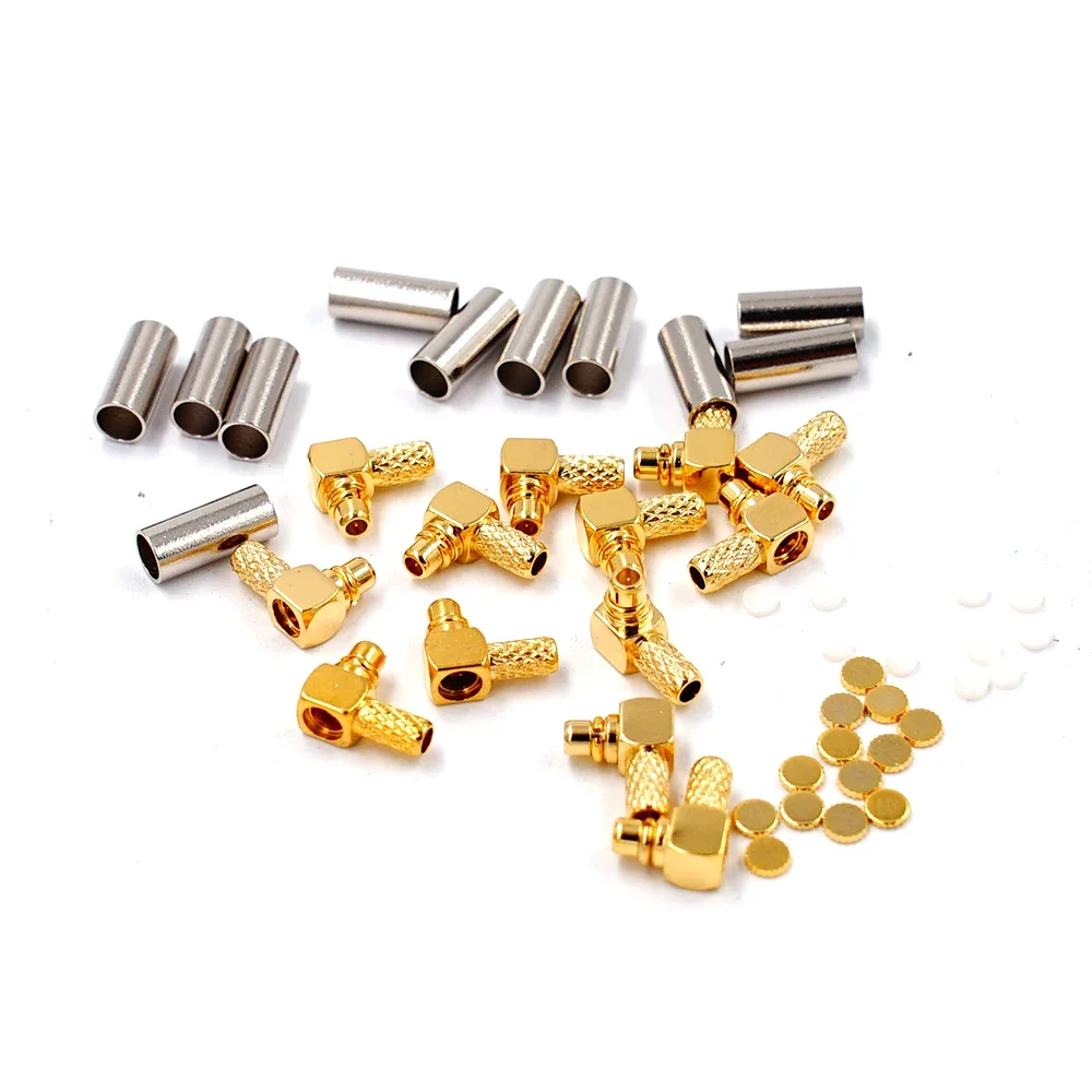 

50pcs MMCX Male Right Angle Plug Crimp RG174 RG178 RG179 RG316 LMR100 Cables RF Connector