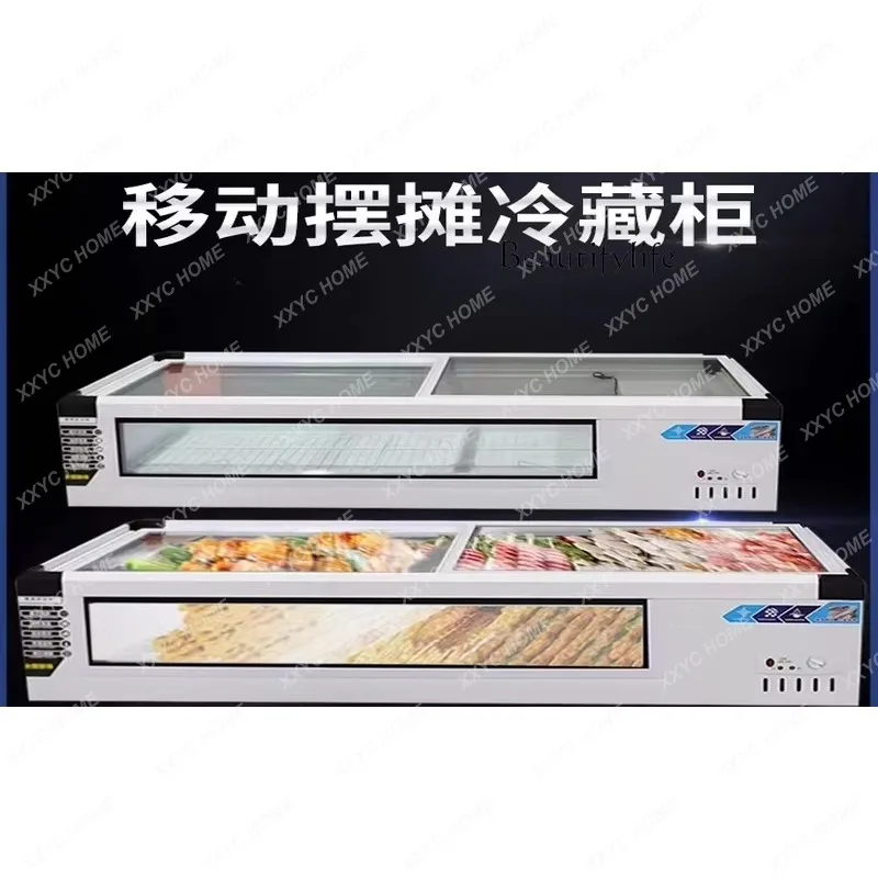 

X40 Desktop Refrigerated Display Cabinet Stall Fresh-keeping Refrigerated Freezer Horizontal Barbecue Display Cabinet