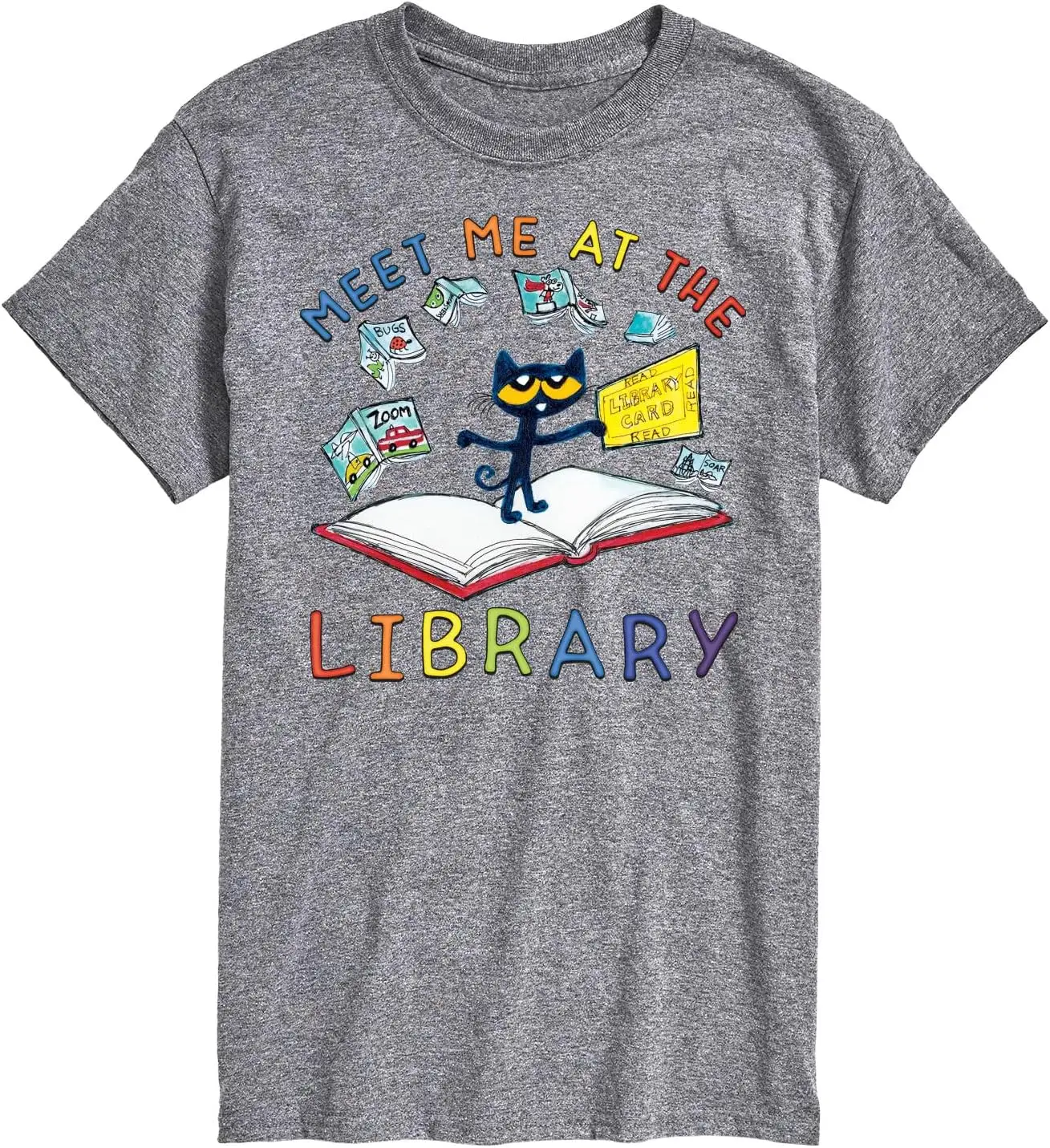 Pete the Cat - Meet Me at The Library - Men's Short Sleeve Graphic T-Shirt