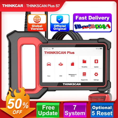 Imagen 1 del producto THINKCAR-escáner THINKSCAN PLUS S4 S7 OBD2, ECM, ABS, SRS, TCM, sistema BCM, reinicio opcional, Wifi, actualización gratuita, herramientas de diagnóstico de coche