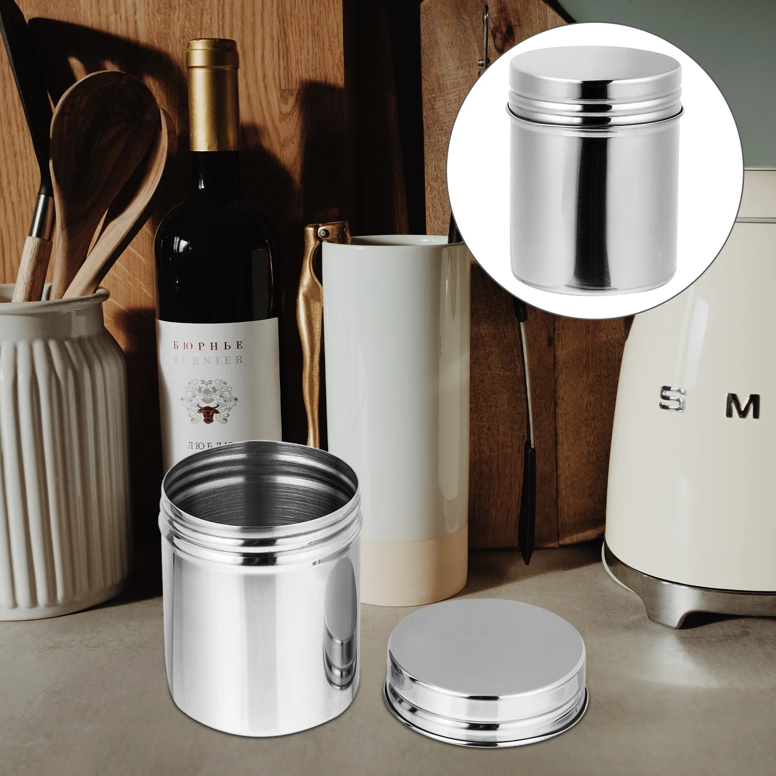 Multifunctional Stainless Steel Storage Container Tight Seal Dustproof Can for Household Kitchen Storage Cylinder Can Organizer
