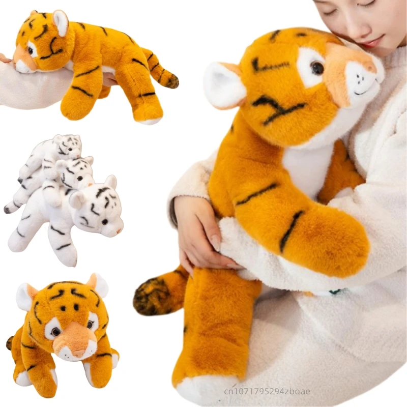 

30-65cm Cartoon Soft Tiger Plush Doll Pillow High Quality Lying Tiger Animal Stuffed Animal Home Decor Appease Toys For Kids