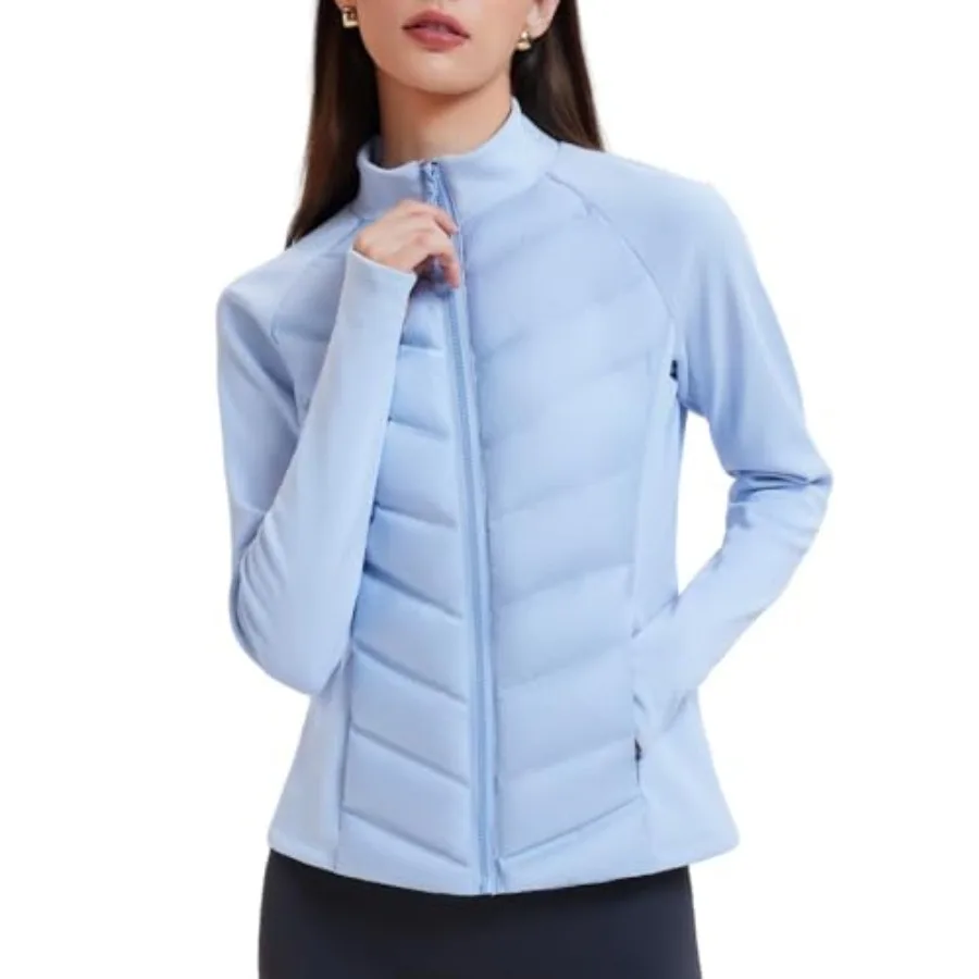 

Lightweight Puffer Jacket Women 800 Down-Fill Waterproof Quilted Down Jackets for Hiking Running