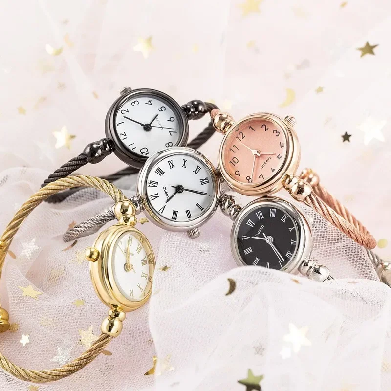 

Women Watches Small Gold Bangle Bracelet Watch Stainless Steel Retro Ladies Quartz Wristwatch Clock Fashion Watch Reloj Mujer