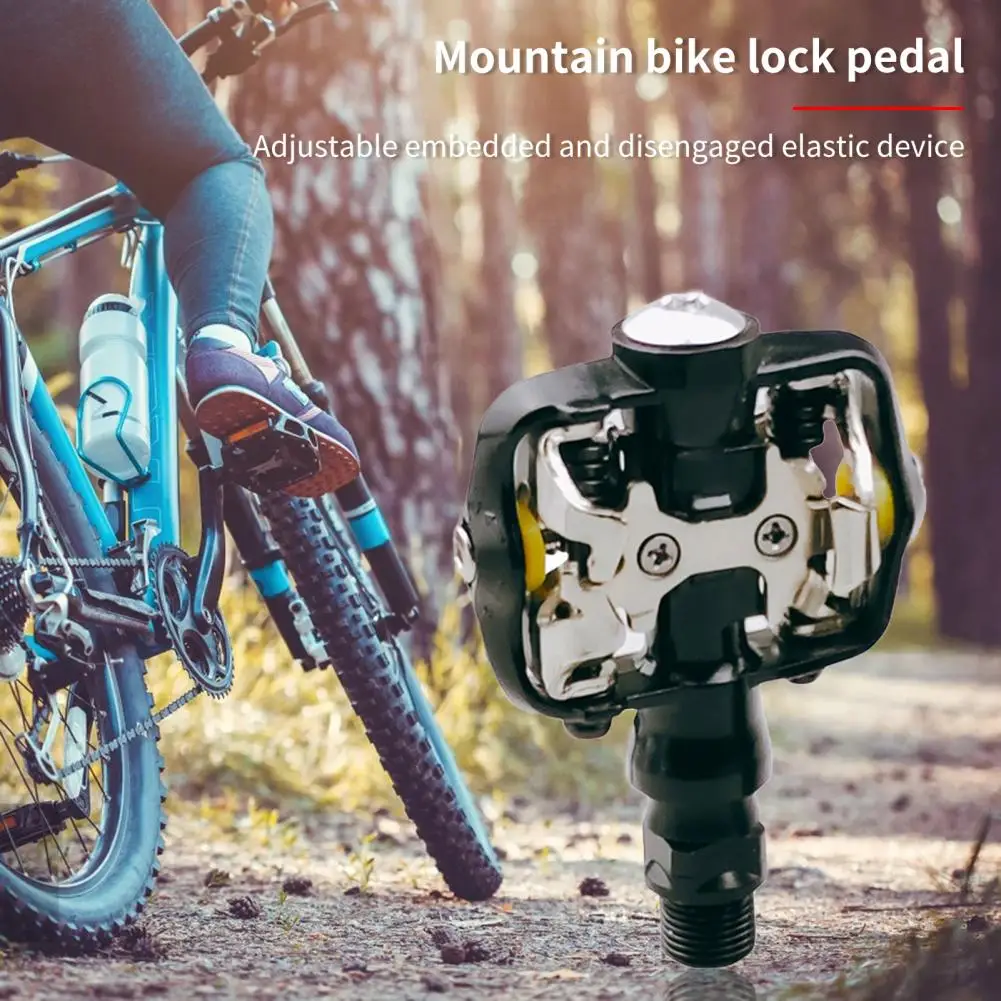

Bike Lock Pedals 1 Set Reliable With Lock Plate Double Sided Anti Corrosion Self-locking Pedals for Bicycles