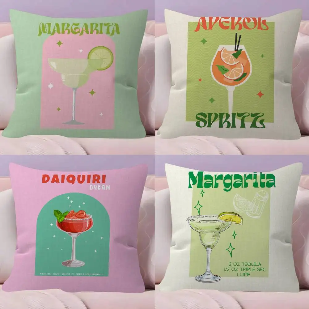 Hot M-Mmargarita cocktail arted  pillow cover sofa cushion c