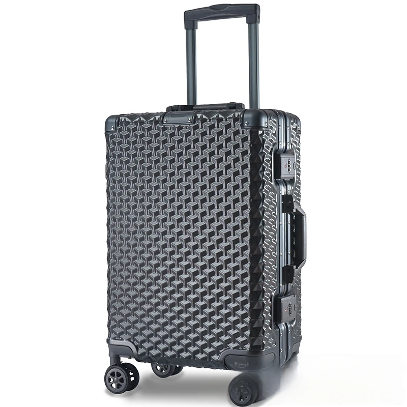 Hot Selling Aluminum Frame Luggage Stock High Quality Factory Wholesale Price 3 pcs Set ABS PC Suitcase Stock