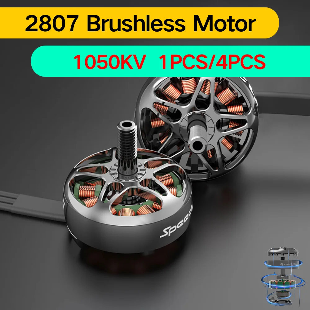 SpeedyBee 2807 Brushless Motor 1050KV 6S LIPO for Mario Fold 8 DC FPV Long Range Drones DIY Parts