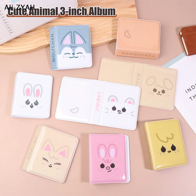 【Z】Cartoon-Tier 3-Zoll-Fotoalbum Postkarten-Aufbewahrungsalbum Idol-Bilder-Sammelalbum Kpop-Kartenordner Visitenkartenbuch