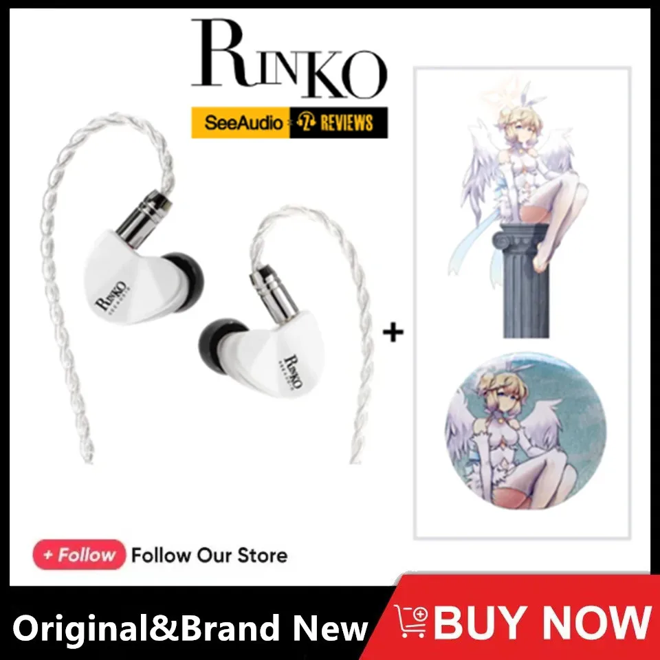 

SeeAudio x Z Review White Rinko Hybrid Earphone 1DD+1Planar In-ear Monitors HiFi Wired Headphone J-POP Music Earbuds 2Pin 0.78