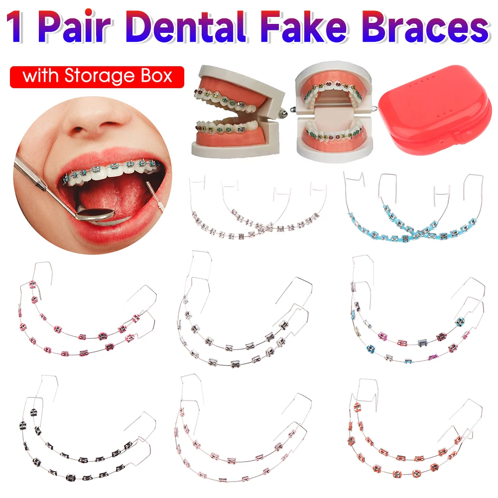 

Novel emporary Tooth Decoration Dental Fake Braces with Metal Wires & Bracket Dental Metal Bracket Dental Tool for BHL1177-cat
