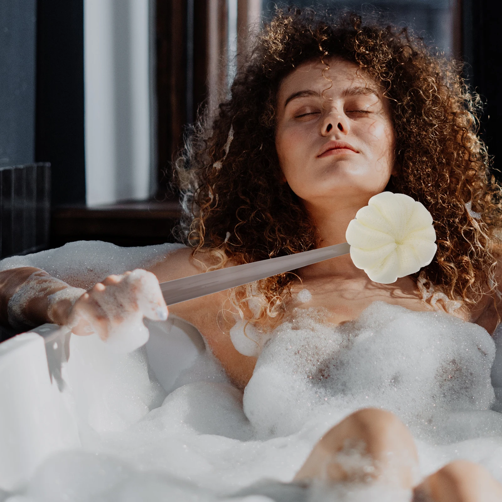 

Bath Brush Long Handle Dual-Side Back Scrubber For Shower Body Exfoliating Gentle Bristles Durable Design Family Use