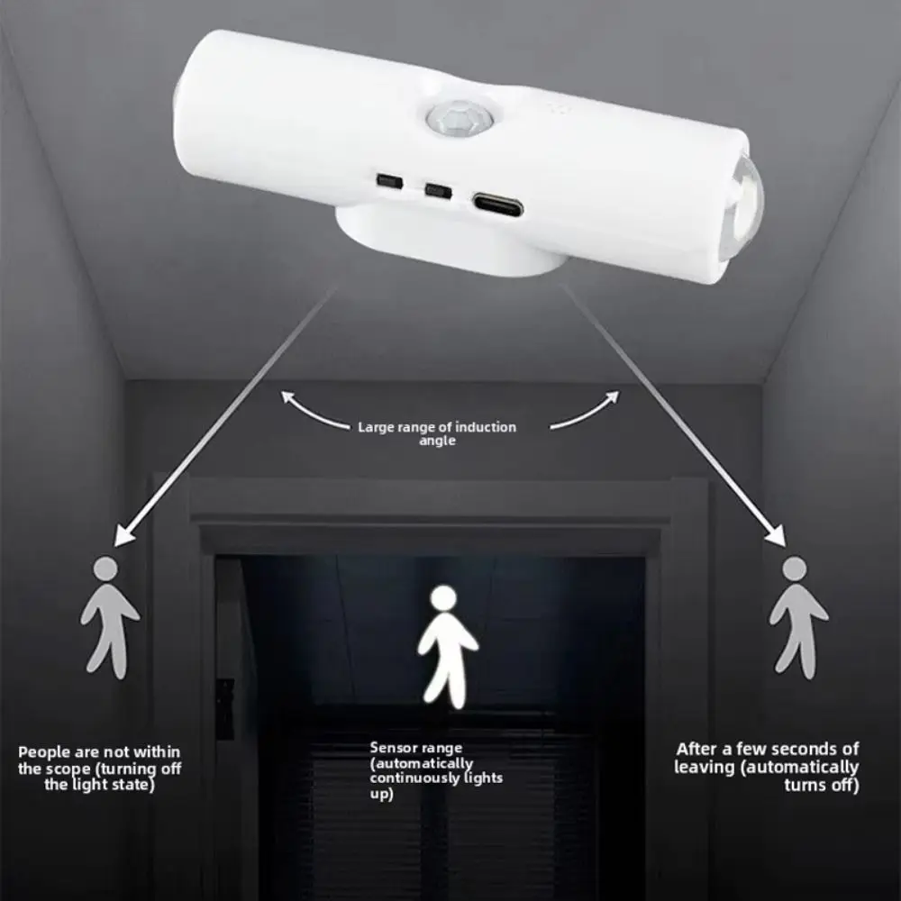 مستشعر لاسلكي ضوء ليلي 3/7 ألوان متغيرة قابلة لإعادة الشحن LED ضوء الخزانة ملصق مغناطيسي مستشعر حركة #3