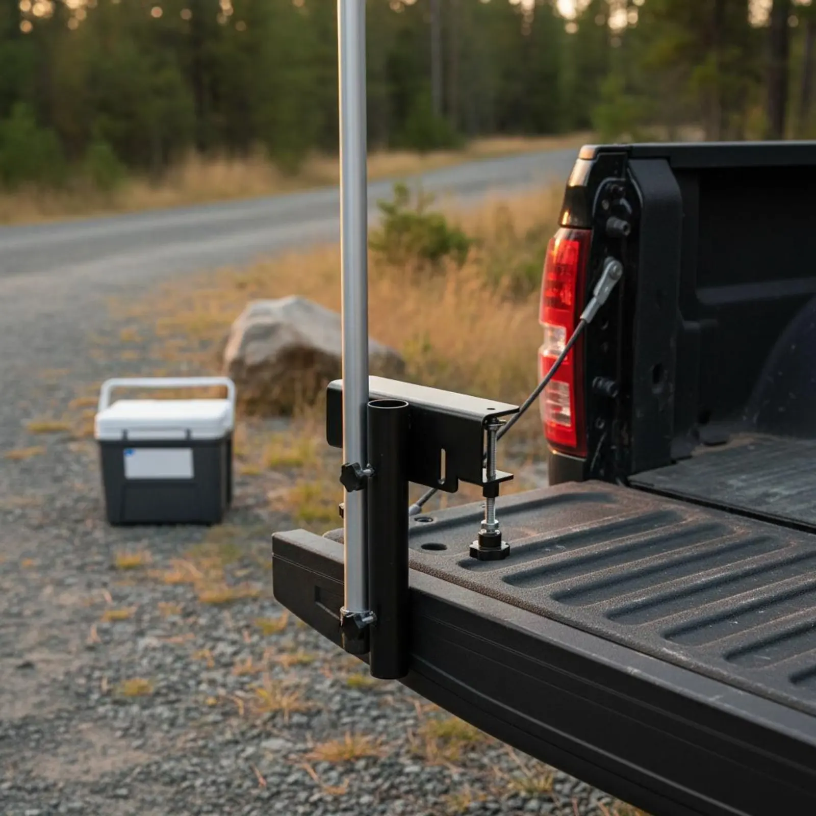 Vehicle Bed Flag Pole Mount Easy to Install Pickup Vehicle Flagpole Mount Easy-Mount Flagpole Bracket Secure Hold for Campsite