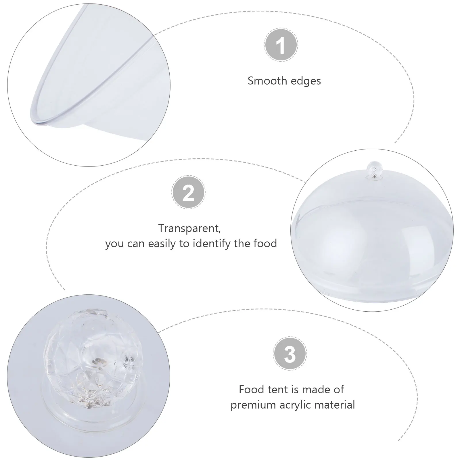 

Food Cover Tent Acrylic Transparent Dome Small Cake Pastry Picnic BBQ Party Camping Outdoor Kitchen Home Protect Flies Bugs