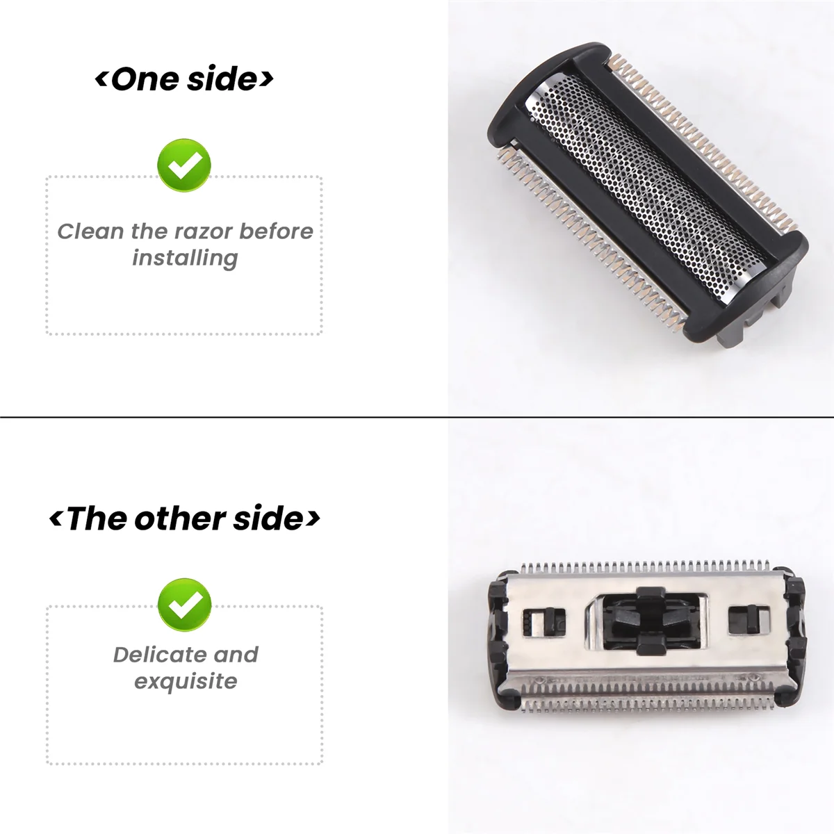 4PCS Shaver Head Replacement Trimmer for Philips Bodygroom BG2024/5025 S11 YSS2 YSS3 SeriesN02R