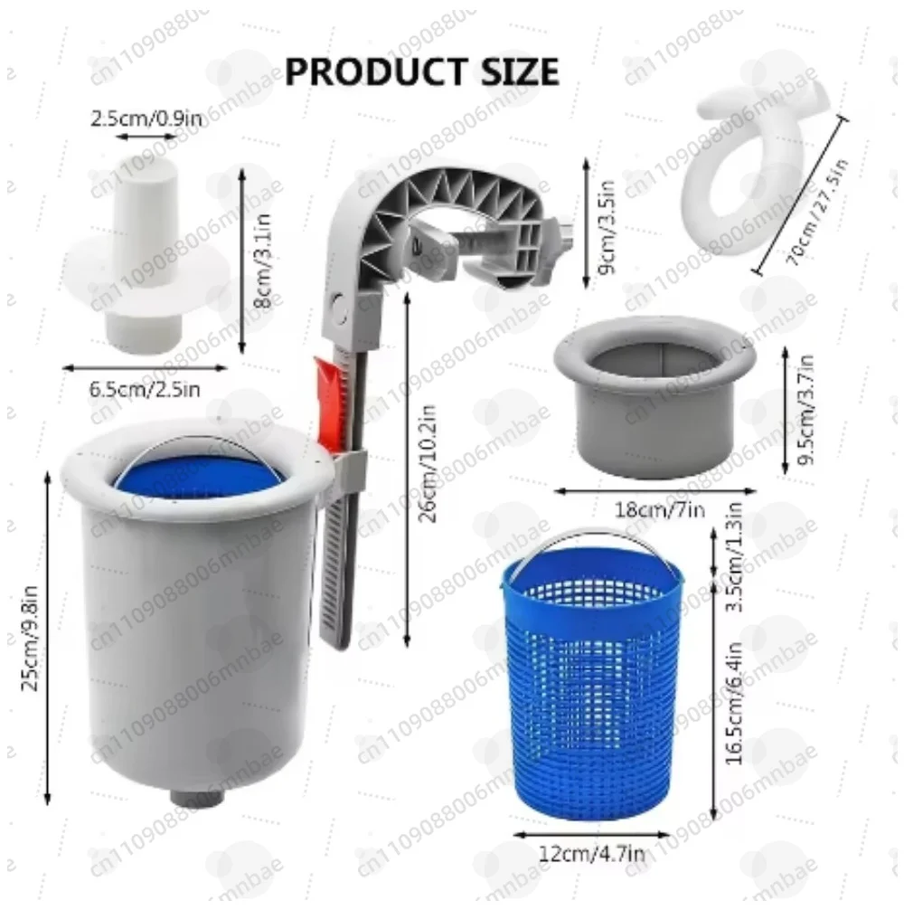 

Upgrade Automatic Swimming Pool Surface Skimmer Wall Mount Cleaner for Swim Pool Care Cleaning Basket Portable Tool Above Ground