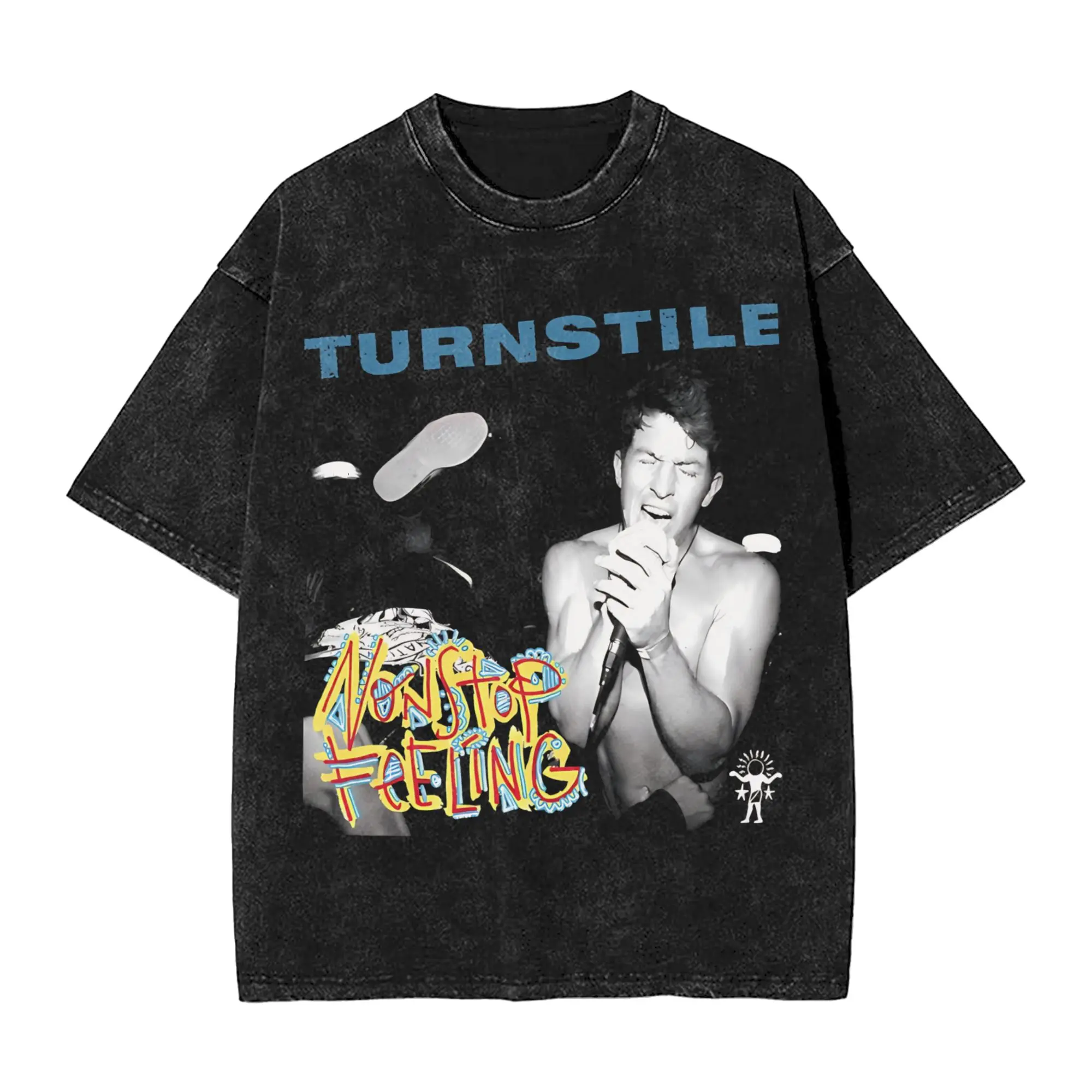 Graphic Printed Turnstile band Washed T Shirts Outfit Harajuku T-Shirts Men Women Tees