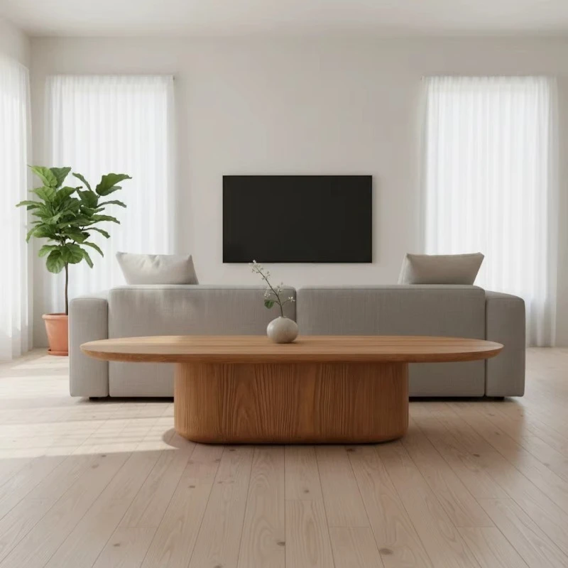 Modern style solid wood modern rectangular living room coffee table set
