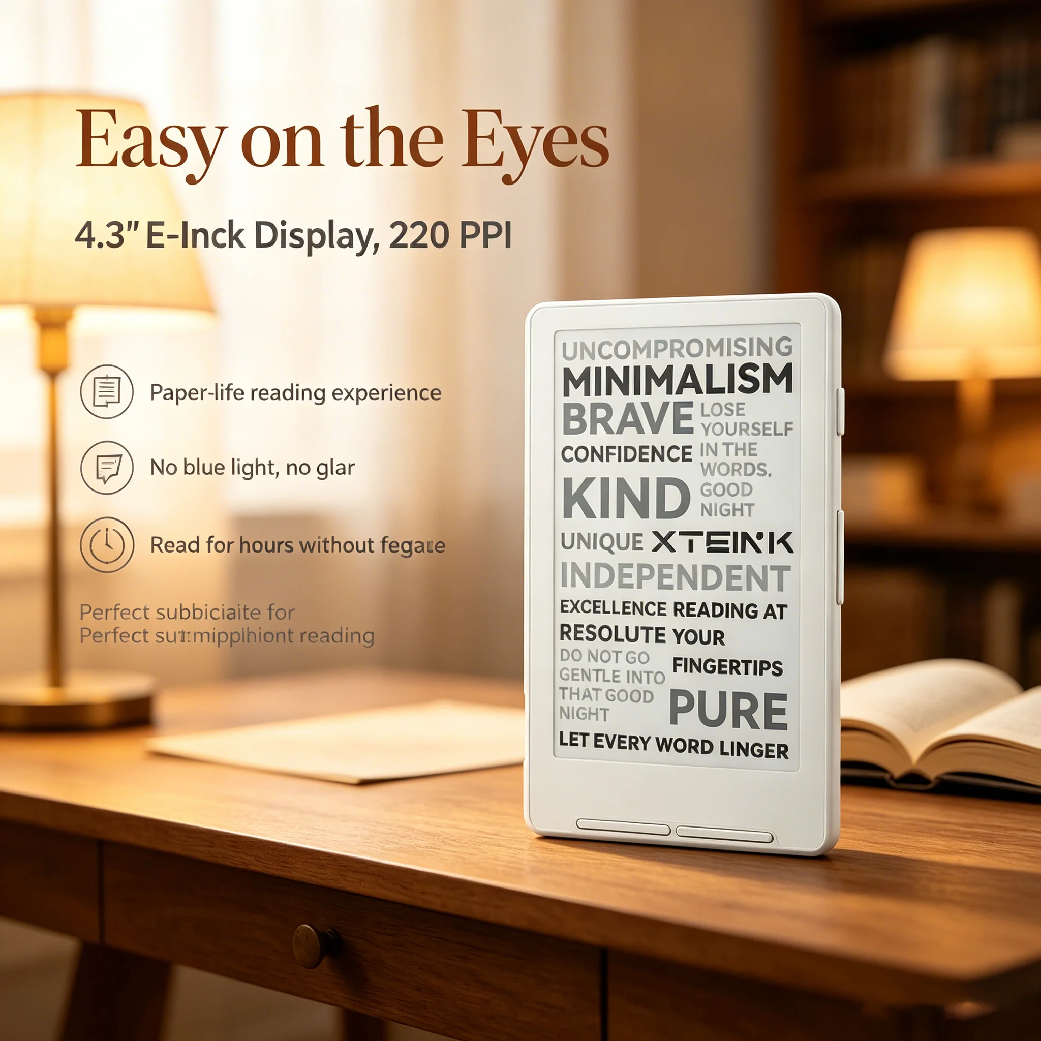 International Version XTEINK X4Classic Reader 4.3 Inch 68g Lightweight Shake and Flip Pages Eye Protection Ink Screen Portable