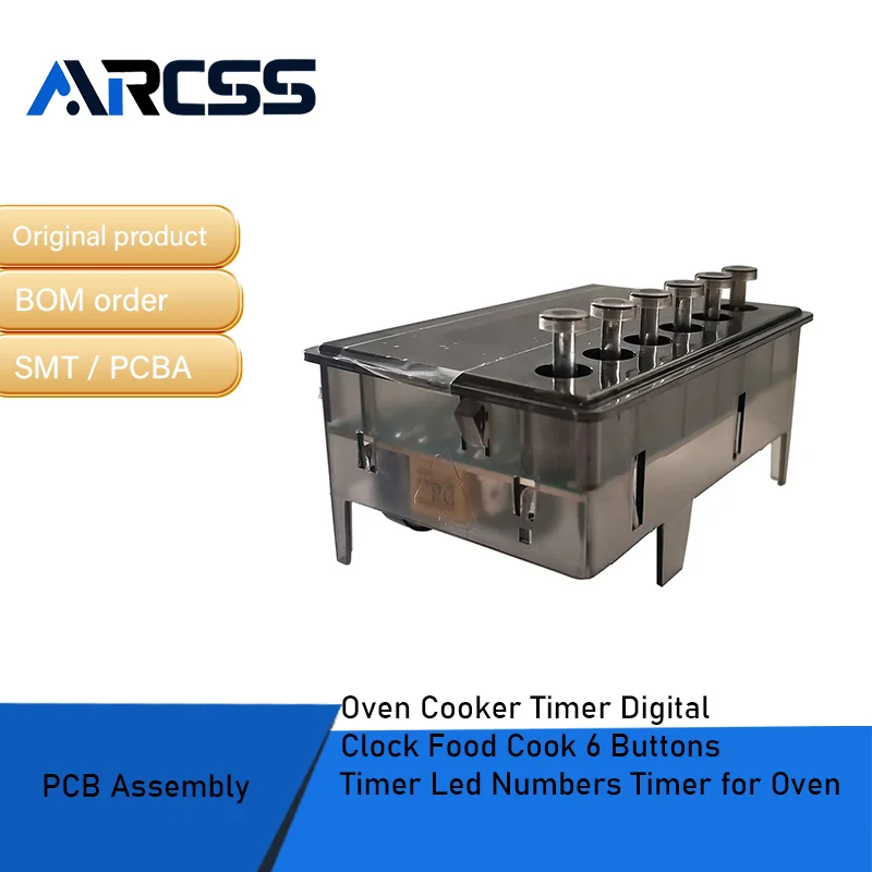 مؤقت طباخ الفرن، ساعة رقمية للطهي بالطعام، 6 أزرار، مؤقت أرقام LED للفرن