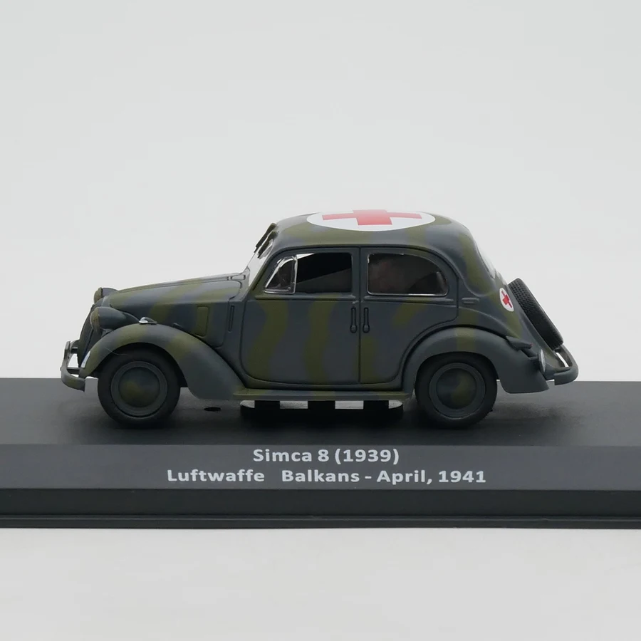 1:43 scala pressofuso lega Simca 8 1939 ambulanza militare giocattoli auto modello classico Nostalgia regali per adulti Souvenir Display statico