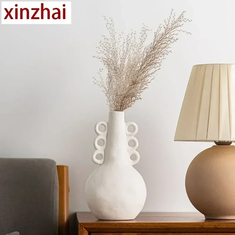 boyouCeramic Amphoras Creative Nordic Vase Pampas Grass Dried Flower Home Interior Aesthetics House Living Room Decoration