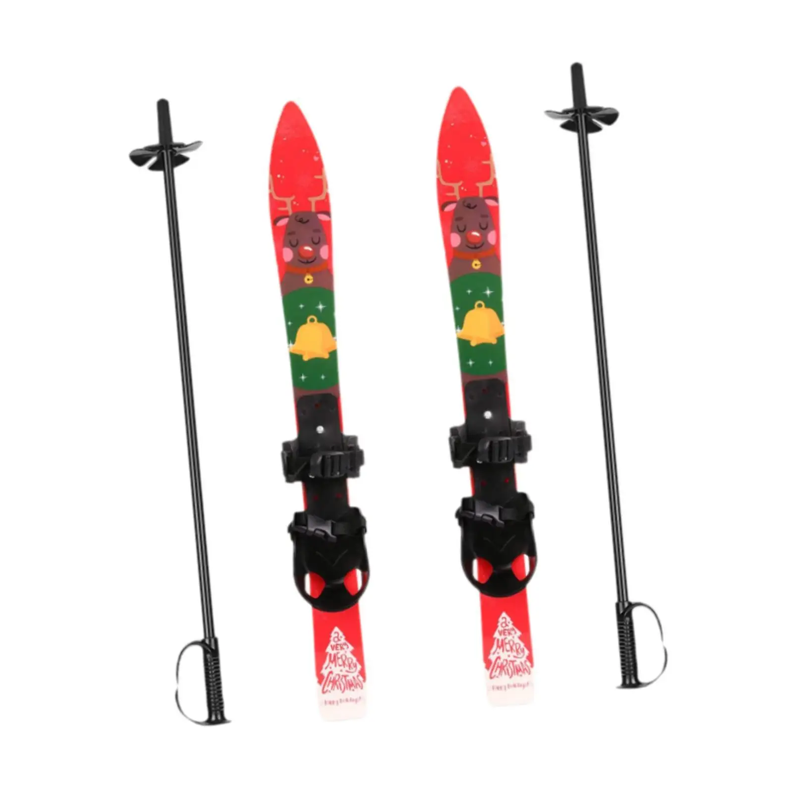 Snowblades with Ski Poles Winter Sports Outdoor Recreation with Bindings Kids