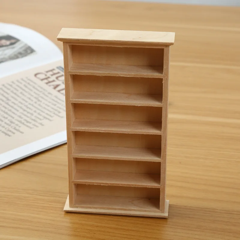 

1:12 Dollhouse Vintage Bookcase Wooden Cabinet Wall Cabinet Retro Scale Study Room Miniature Furniture Model Decoration Decor