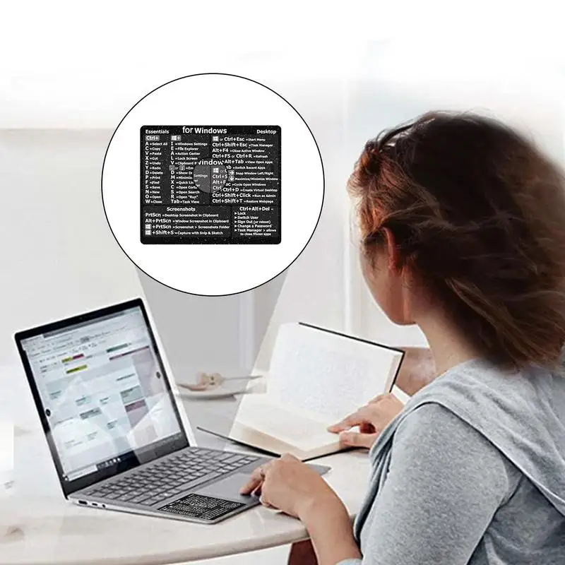 Windows PC Macc Reference Keyboard Shortcut Stickers Word Excel Keyboard Shortcuts adhesive for Windows OS Macbook sticker
