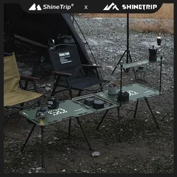 ShineTrip New Lightweight Tactical Table Portable Camping Folding Table Liftable and Adjustable Aluminum Table Set For Camping