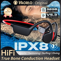 Bone Conduction Wireless Headphones IPX8 Waterproof Swimming Headsets Bluetooth+32GB RAM MP3 Player HIFI Music Sports Open-Ear