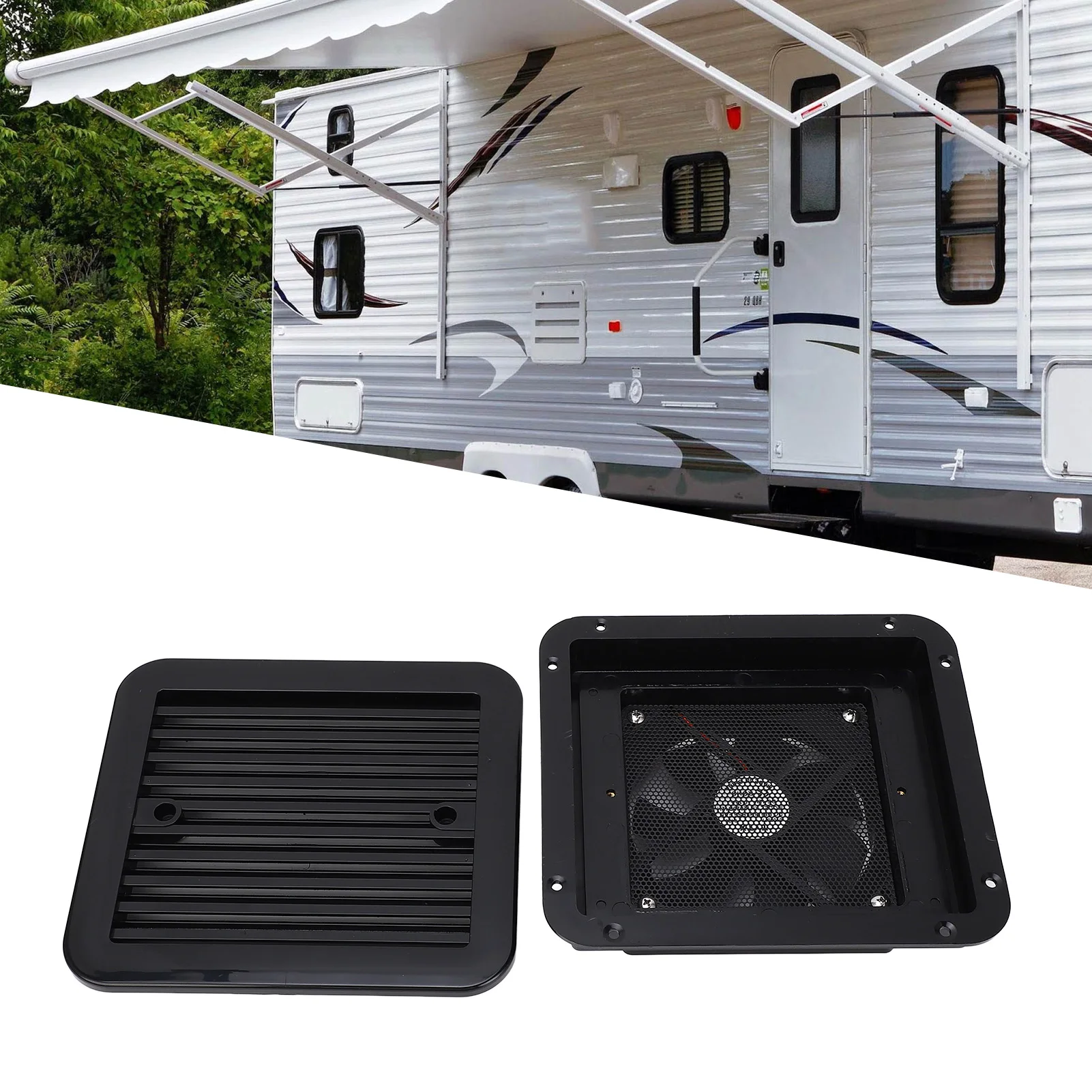 

Боковой вентилятор для автодома, 8,1 х 7,3 дюйма, односторонний вытяжной вентилятор для дома на колесах, 12 В, с жалюзи и сеткой для прицепа на колесах