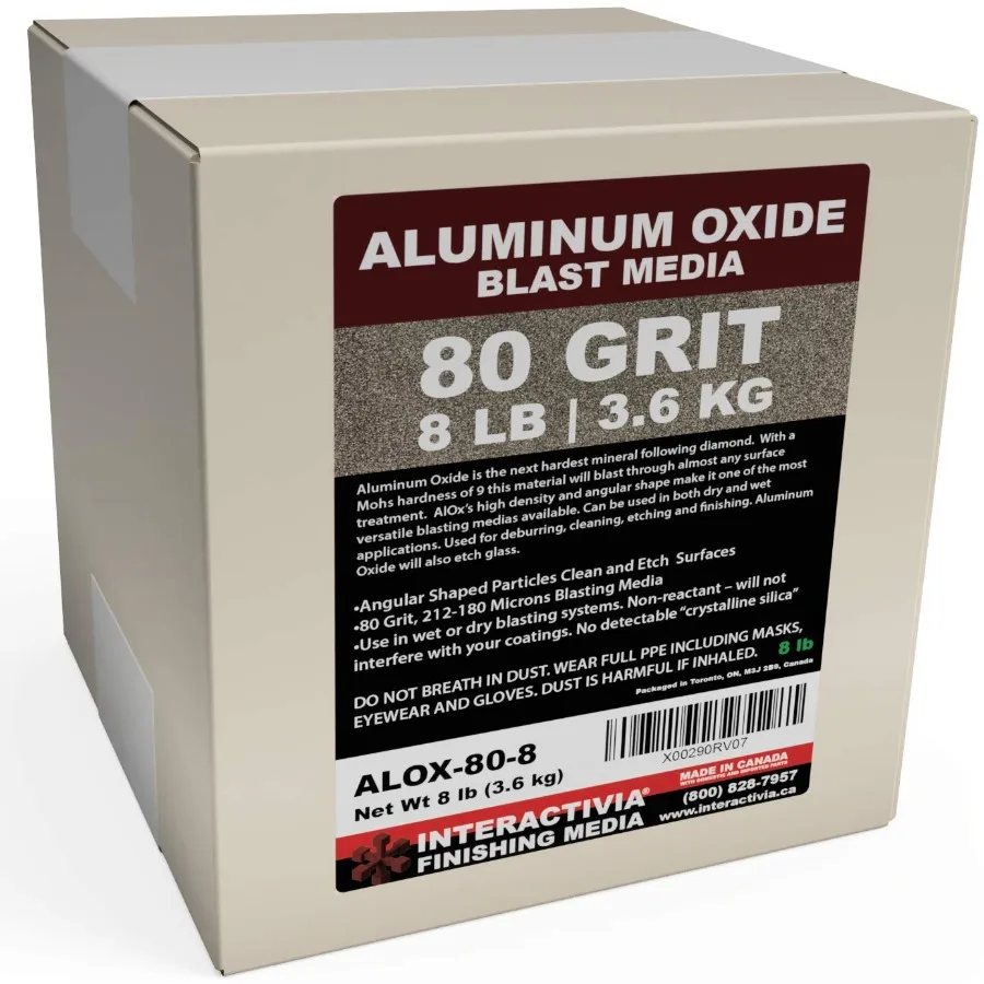 

#80 Aluminum Oxide - 8 LBS - Medium Sand Blasting Abrasive Media for Blasting Cabinet and Blasting Guns.