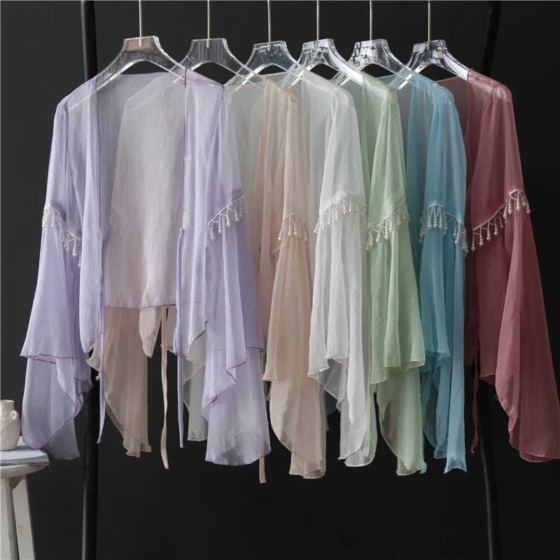 เต้นรําคลาสสิก TOP สตรีผ้าพันคอเสื้อผ้าจีนเต้นรําเครื่องแต่งกาย Horn Sleeve เสื้อสเวตเตอร์ถัก Elegant Performance เสื้อผ้า