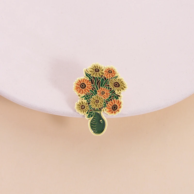 Beautiful Sunflowers Enamel Pin Positive Attitude And Vibrant Spirit Brooch Backpack Badges Jewelry Accessory Gift For Friend
