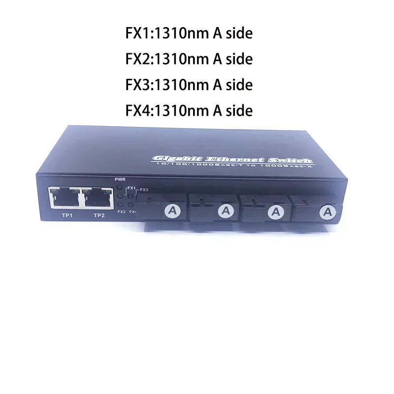 4SC3UTP Reverse Fast Erhetnet 10/100/1000M Ethernet Switch 4 Fiber Port SC 20KM3UTP RJ45 FiberOptical Switch mit Adapter