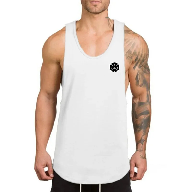 summer Men New Arrival Muscleguys Brand Fitness Gym Workout  Sports Bodybuilding FitnessFashion Breathable Printed Cotton Vest