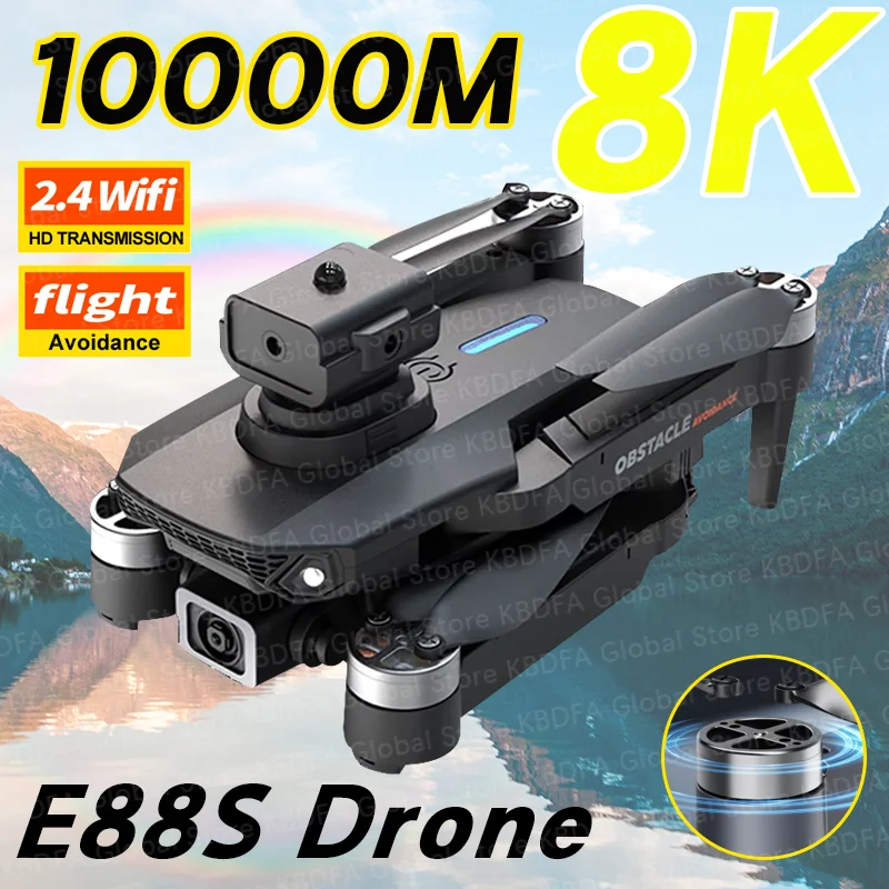 KBDFA 2025 E88 profesional gran angular RC Dron HD 4K modo de cámara plegable helicóptero avión Quadcopter Drone chico regalo Juguetes